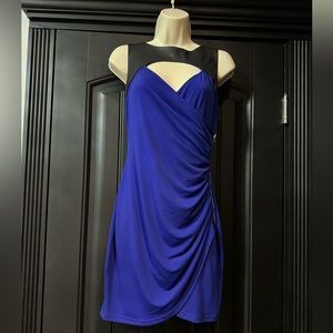 Guess Royal Blue Dress with Faux Leather Neck Details